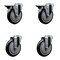 Service Caster 5'' Black Poly Wheel Swivel Bolt Hole Caster Set with 2 Posi Lock Brakes, 4PK SCC-BH20S514-PPUB-BLK-PLB-2-S-2 - alternate 1